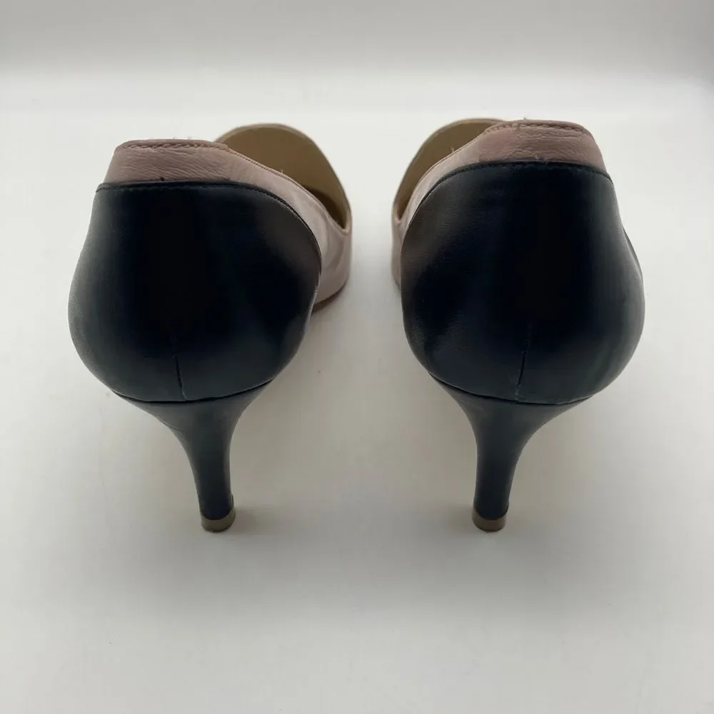 Women’s Pointed Toe Kitten Heel Pumps in Blush and Black